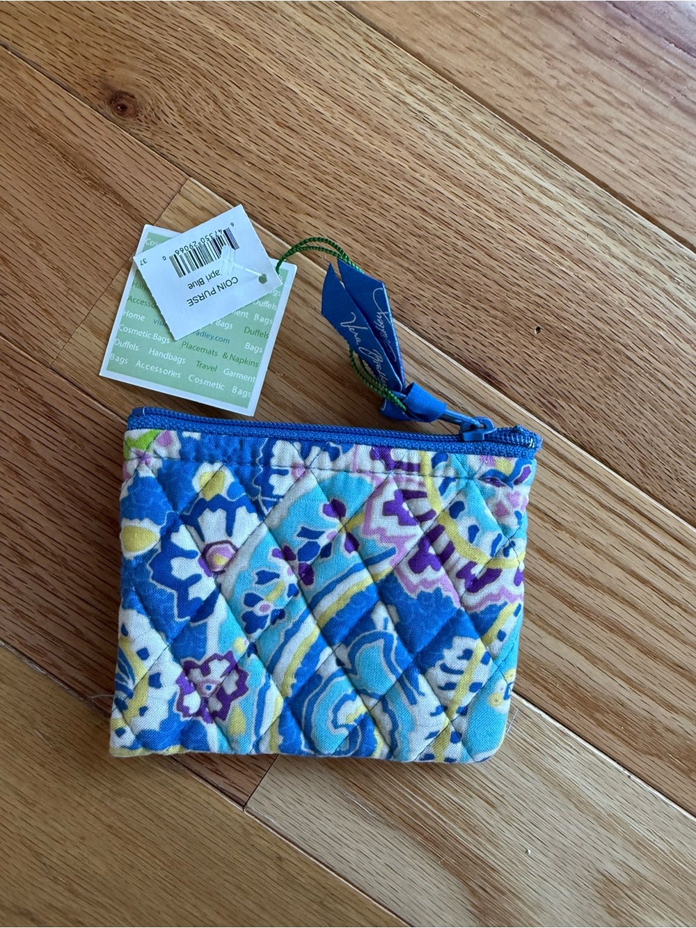 Vera Bradley Blue Floral Quilted Coin Purse